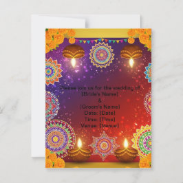 Elegant Indian Save the Date Postcard Postkarte
