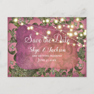 Elegant indisch inspirierter Boho-Damaskus Rosen Postkarte