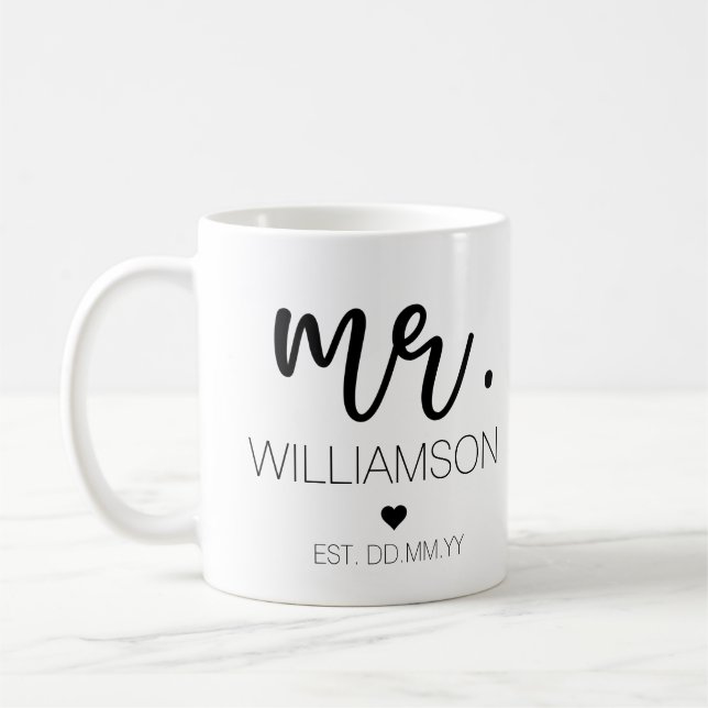 Elegant Individuelle Name Wedding New Couple Gift Kaffeetasse (Links)