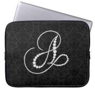 Elegant Initial A Sparkling Diamonds-Monogram Laptopschutzhülle