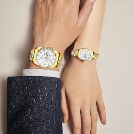  Elegant Initials White and black Luxury Monogram Armbanduhr