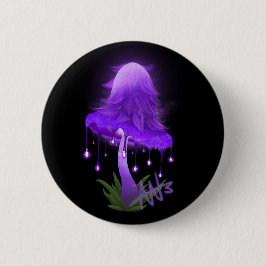 Elegant Inky Cap glühend Lila Pilz Button