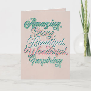 Elegant inspirierend 3D-Typografie Muttertagskarte Karte