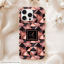 Elegant iPhone Case Rose Gold Geometric Metallic