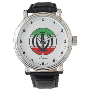 Elegant Iran Watch & iranische Flagge / Teheran Armbanduhr