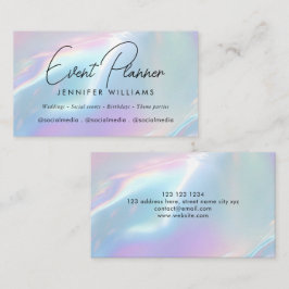 Elegant Iridescent Blue Purple Holographic Visitenkarte