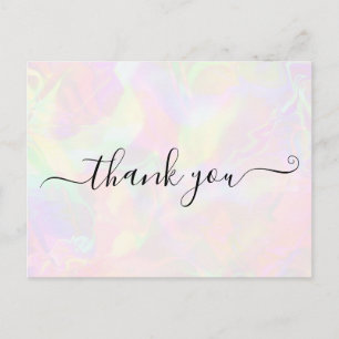 Elegant Iridescent Holographic Dankeschön Card Postkarte