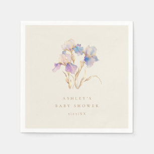Elegant Iris Baby Shower Serviette