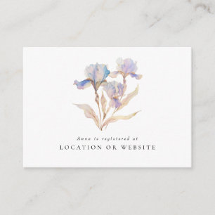 Elegant Iris Brautparty Registry Begleitkarte