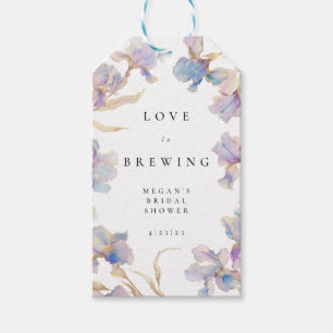 Elegant Iris Brautparty Tea Geschenkanhänger