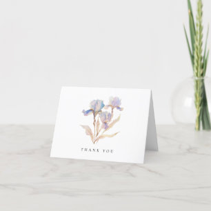 Elegant Iris Floral Wedding Dankeskarte