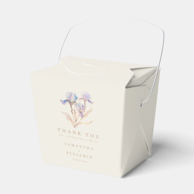 Elegant Iris Floral Wedding Geschenkschachtel (Vorderseite)