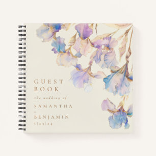 Elegant Iris Floral Wedding Notizbuch