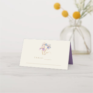 Elegant Iris Floral Wedding Platzkarte