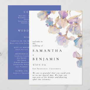 Elegant Iris Floral Wedding Programm