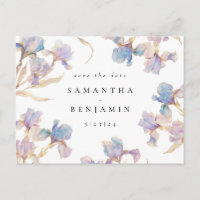 Elegant Iris floral Wedding Save the Date