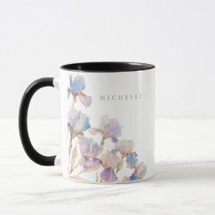 Elegant Iris Personalisiert Floral Tasse