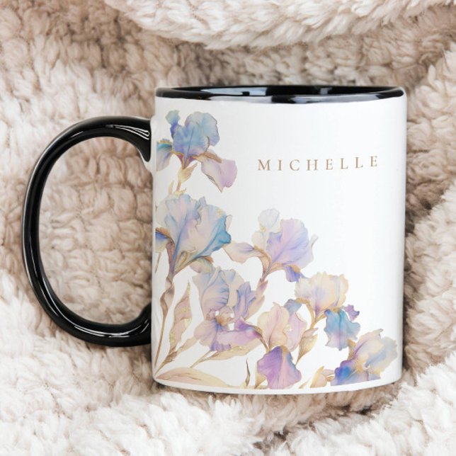 Elegant Iris Personalisiert Floral Tasse (Von Creator hochgeladen)