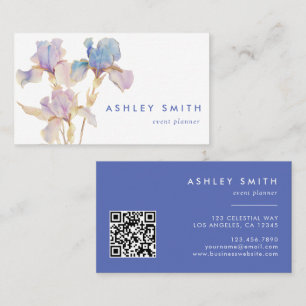 Elegant Iris QR Code Visitenkarte