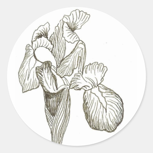 Elegant Iris Runder Aufkleber (Vorderseite)
