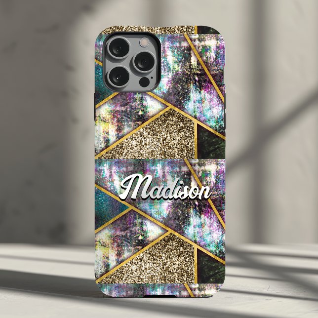 Elegant irisierend Mädchen geometrisch  iPhone 15 Hülle (Von Creator hochgeladen)