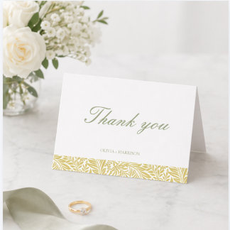 Elegant Island Citrus Wedding Thank You card Dankeskarte