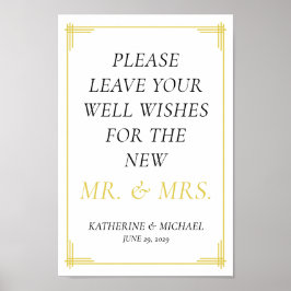 Elegant Island Citrus Yellow Green Guestbook Sign Poster