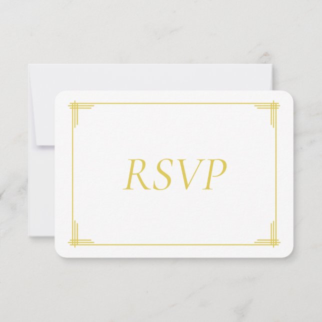 Elegant Island Citrus Yellow Green Wedding RSVP (Rückseite)