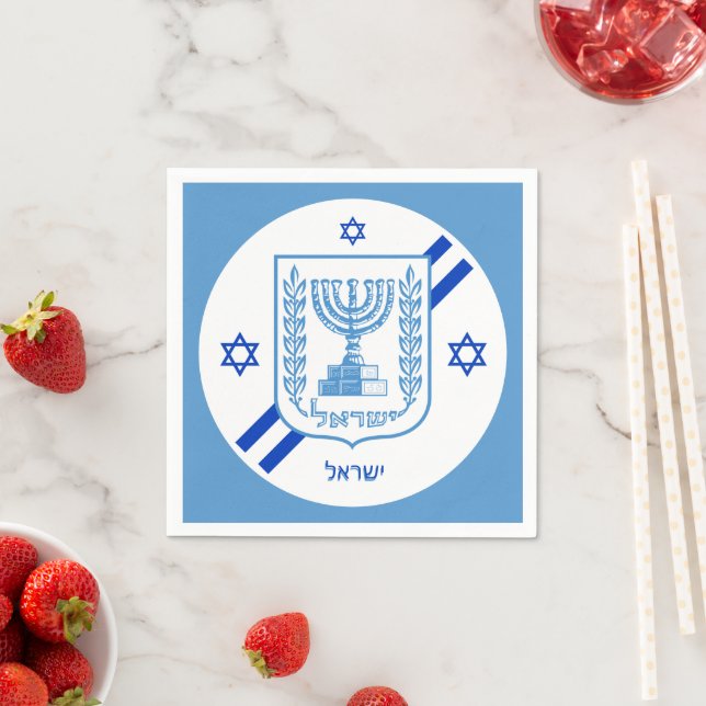 Elegant Israel Napkinks & israelische Flagge / Par Serviette (Beispiel)