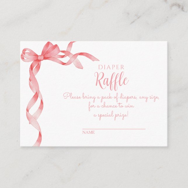 Elegant ist ein Girl Pink Bow Baby Duschvorhang Begleitkarte (Vorderseite)