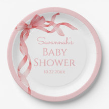 Elegant ist eine Girl Pink Bow Baby Dusche