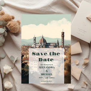 Elegant Italy Florence Hochzeit in Urlaubsort Save The Date