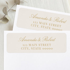 Elegant Ivory and Gold Wedding Return Address