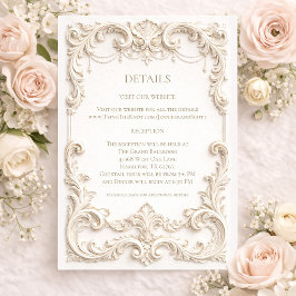 Elegant Ivory Baroque Wedding Enclosure Card Begleitkarte