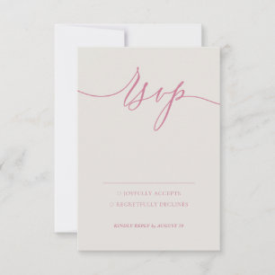 Elegant Ivory Beige Rings Wedding RSVP Karte