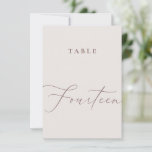 Elegant Ivory Calligraphy Vierzehn Tischnummer<br><div class="desc">Helfen Sie Ihren Gästen mit diesen doppelseitigen Tischnummern den Weg zu finden. Das neutrale Design besticht durch eine minimalistische Karte, die mit romantischer und eleganter Typografie dekoriert ist. Konzipiert zur Koordination mit der "ETHEREAL" Wedding Invitation Collection. Andere Tischnummern in der Sammlung werden separat verkauft. Klicken Sie auf den Link Sammlung...</div>