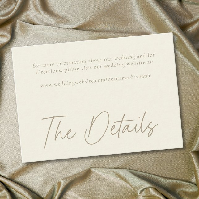 Elegant Ivory Cream Minimalist Wedding Begleitkarte (Elegant Ivory Cream Minimalist Wedding Enclosure Card)