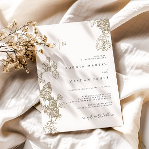 Elegant Ivory Floral Lace Wedding Einladung
