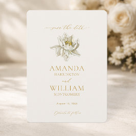 Elegant Ivory Floral Save the Date Card Einladung