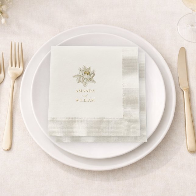 Elegant Ivory Floral Wedding Serviette (Von Creator hochgeladen)