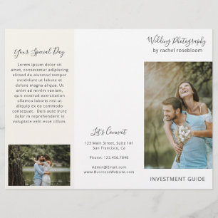 Elegant Ivory Fotografy Trifold Broschüre
