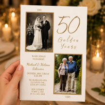 Elegant Ivory & Gold 50. Hochzeitstag