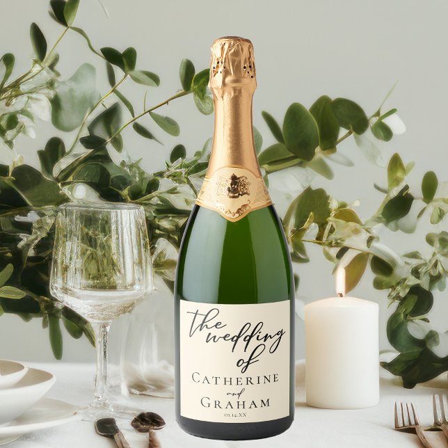 Elegant Ivory Minimalistisch Wedding Personalisier (Von Creator hochgeladen)