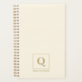 Elegant Ivory monogram Planner | Custom Gift Planer
