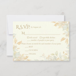 Elegant Ivory Nature Inspired Response Card RSVP Karte