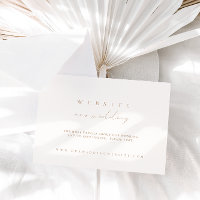 Elegant Ivory & Pale Taupe Wedding Website Card