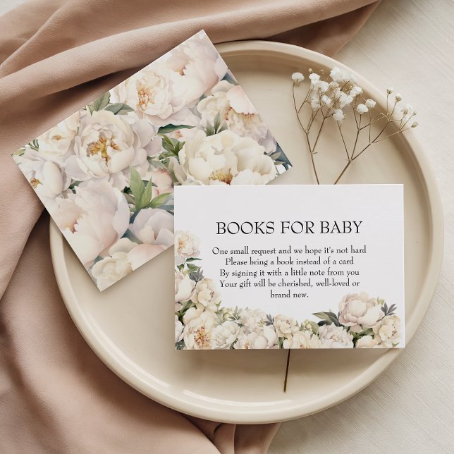 Elegant Ivory Peony Books for Baby Begleitkarte (Von Creator hochgeladen)