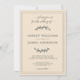 Elegant Ivory Wedding Einladung