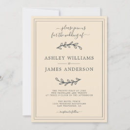 Elegant Ivory Wedding Einladung