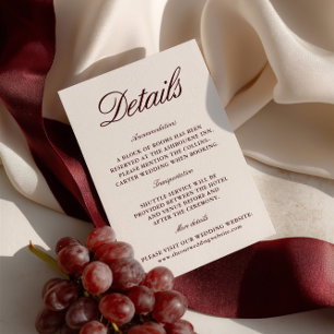 Elegant Ivory Wedding Website Enclosure Card Begleitkarte